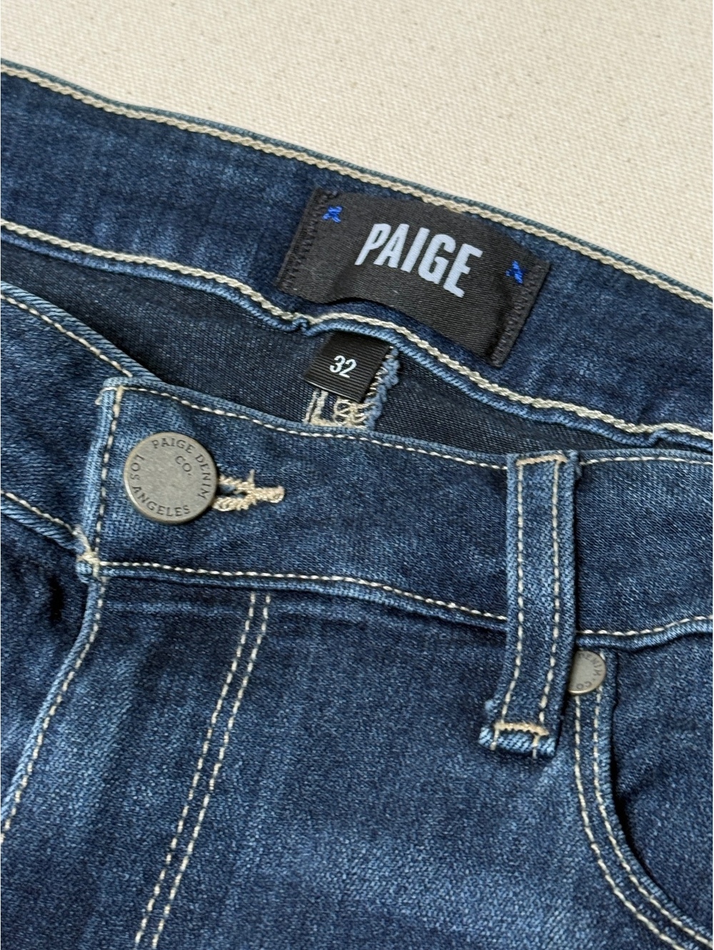 PAIGE Hoxton Ankle Jeans 32 Charing Blue High Rise Skinny Stretch Denim